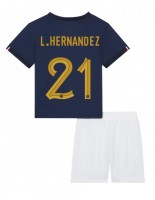 Ranska Lucas Hernandez #21 Kotipaita Lasten MM-kisat 2022 Lyhythihainen (+ shortsit)